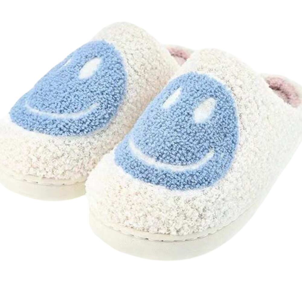 Smiley Face Sherpa Slippers, Size 9.5-10​
